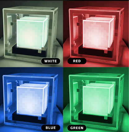 Lámpara LED Cubo Pixel estilo Minecraft