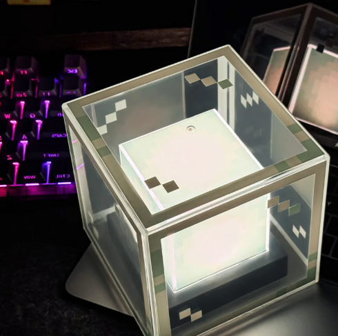 Lámpara LED Cubo Pixel estilo Minecraft